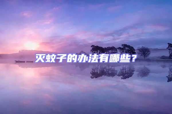 滅蚊子的辦法有哪些？
