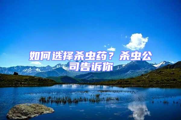 如何選擇殺蟲藥？殺蟲公司告訴你