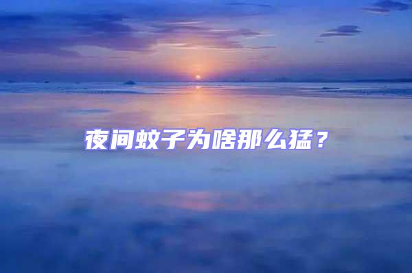 夜間蚊子為啥那么猛？