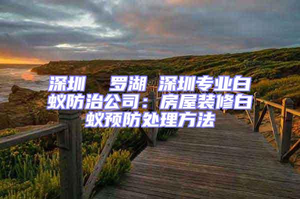 深圳  羅湖 深圳專業白蟻防治公司：房屋裝修白蟻預防處理方法