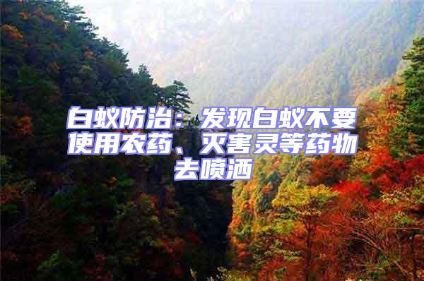 白蟻防治：發現白蟻不要使用農藥、滅害靈等藥物去噴灑