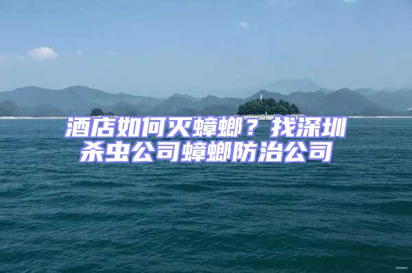 酒店如何滅蟑螂？找深圳殺蟲公司蟑螂防治公司