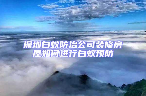 深圳白蟻防治公司裝修房屋如何進行白蟻預防