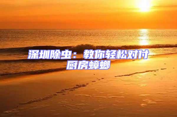 深圳除蟲：教你輕松對付廚房蟑螂