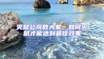 滅鼠公司教大家，如何滅鼠才能達(dá)到最佳效果