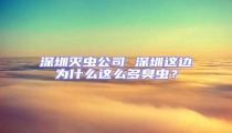 深圳滅蟲公司 深圳這邊為什么這么多臭蟲？