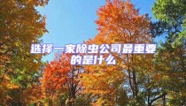 選擇一家除蟲公司最重要的是什么